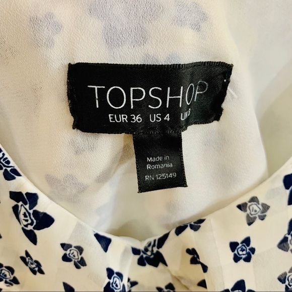 TopShop Floral Print Cold Shoulder Blouse - Picture 5 of 7